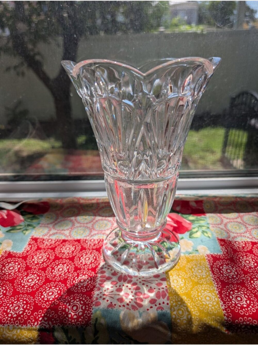 8" Godinger Shannon Freedom Lead Crystal Flower Vase Classic Elegant